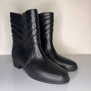 vintage 1970s Woodbridge Black Quilted Mid-Calf Boots - Size 9